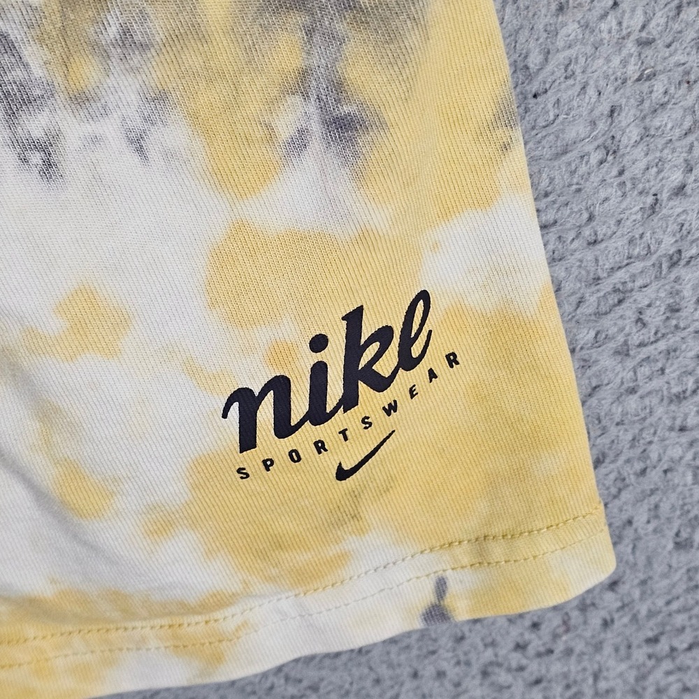 Nike T-Shirt Mens Large Yellow Tie Dye Sportswear Embroidered Swoosh Relaxed Fit - Picture 3 of 12